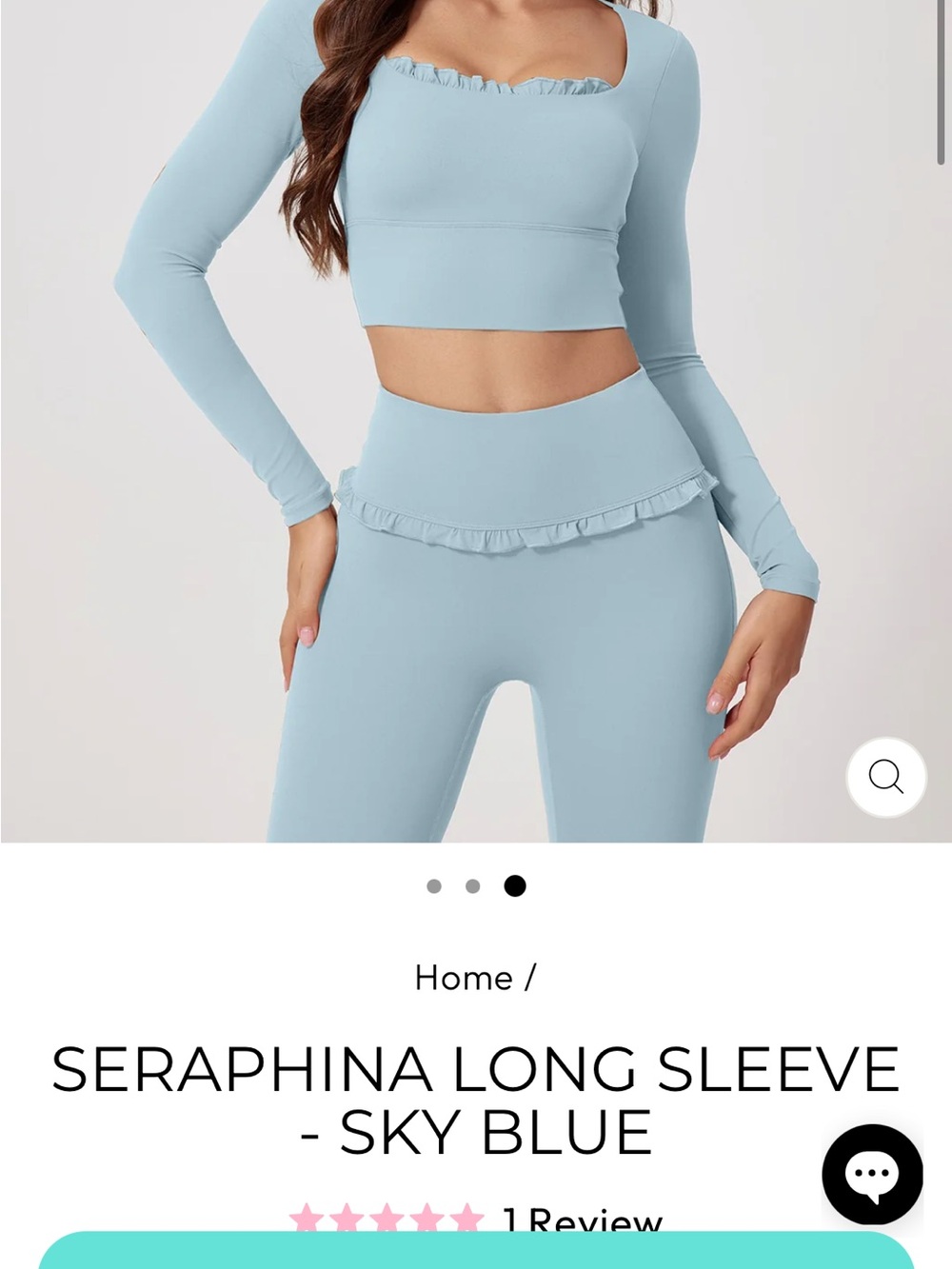 Long Sleeve Crop Top & Legging Set - Sky Blue